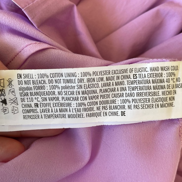 English Factory Purple Short Sleeve Cotton Blend Ruffle Detail Dress. - Picture 12 of 12